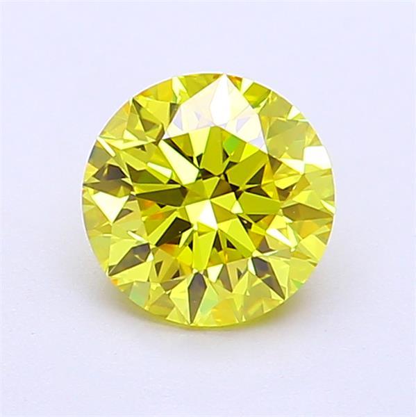 1.08 Ct. Fancy Vivid Yellow Round Lab Grown Diamond