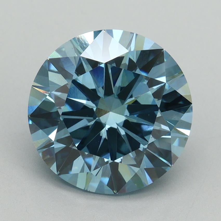5.02 Ct. Fancy Vivid Blue Round Lab Grown Diamond