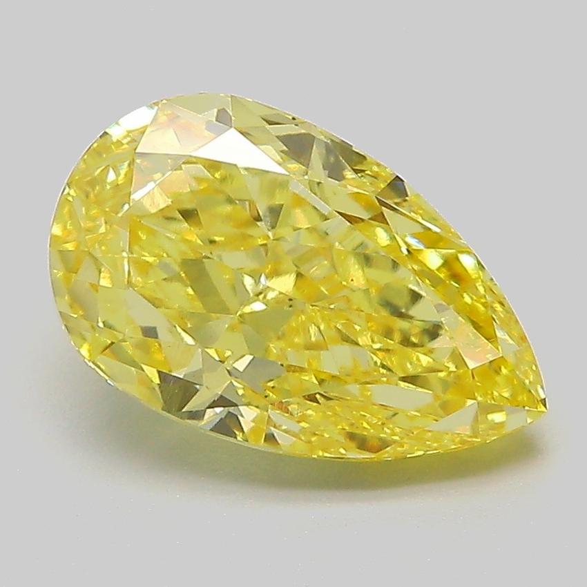 3.05 Ct. Fancy Vivid  Yellow Pear Lab Grown Diamond