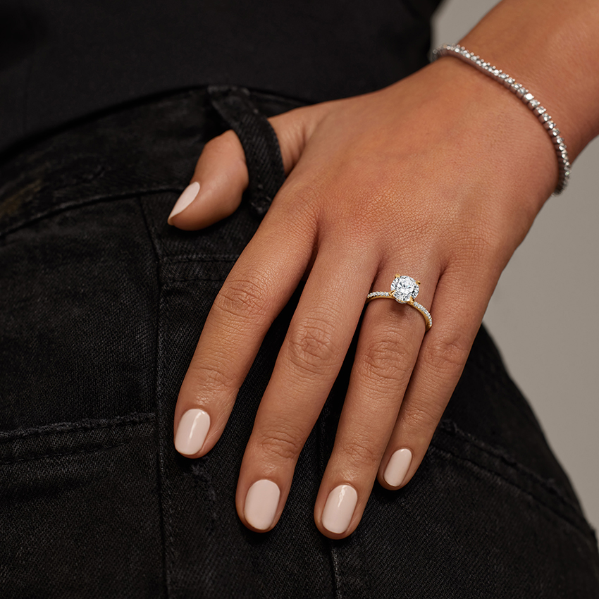 18K Yellow Gold Petite Demi Diamond Ring (1/5 ct. tw.)