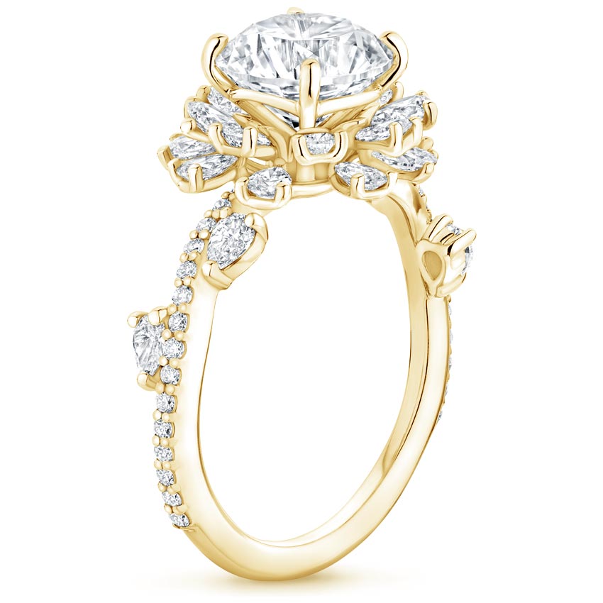 18K Yellow Gold Blooming Rose Diamond Ring (1 ct. tw.), large side view