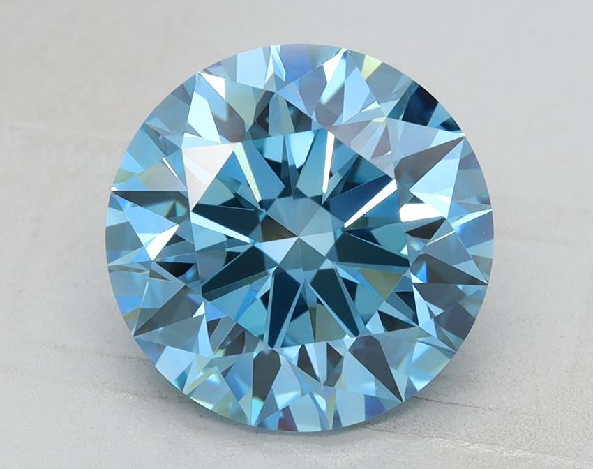 2.82 Ct. Fancy Vivid Blue Round Lab Grown Diamond