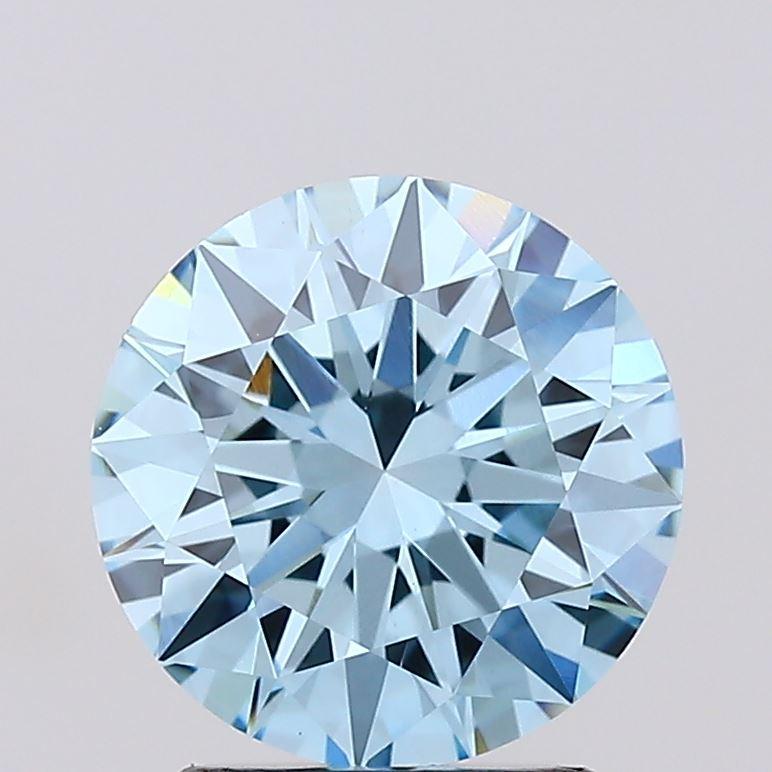 2.01 Ct. Fancy Vivid Blue Round Lab Grown Diamond