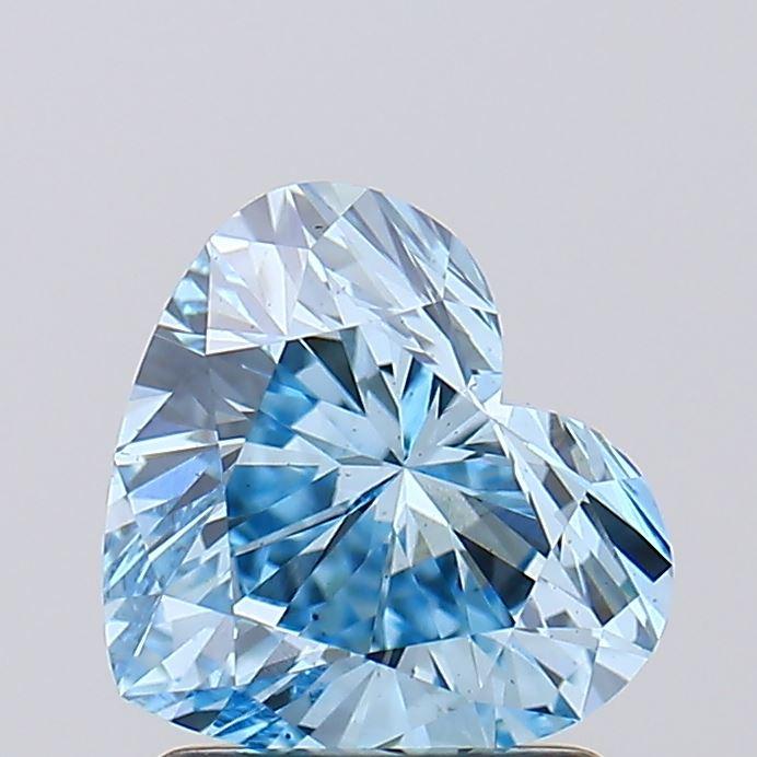 1.54 Ct. Fancy Vivid Blue Heart Lab Grown Diamond