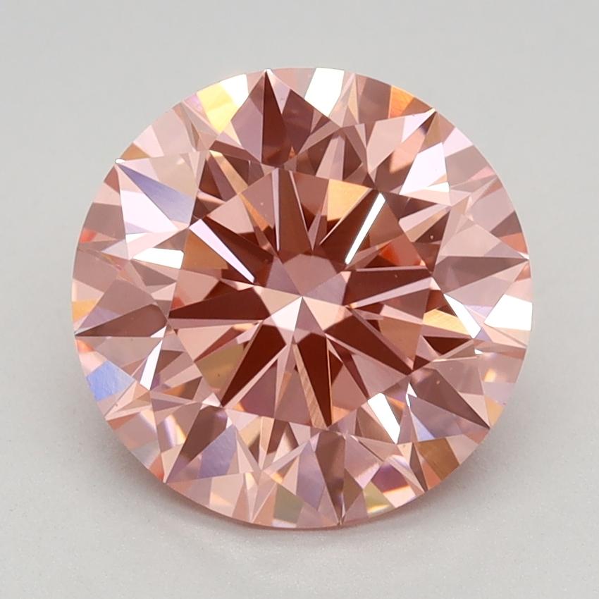 2.45 Ct. Fancy Vivid Pink Round Lab Grown Diamond