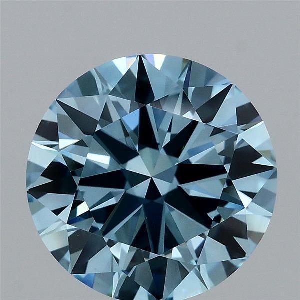 3.01 Ct. Fancy Vivid Blue Round Lab Grown Diamond