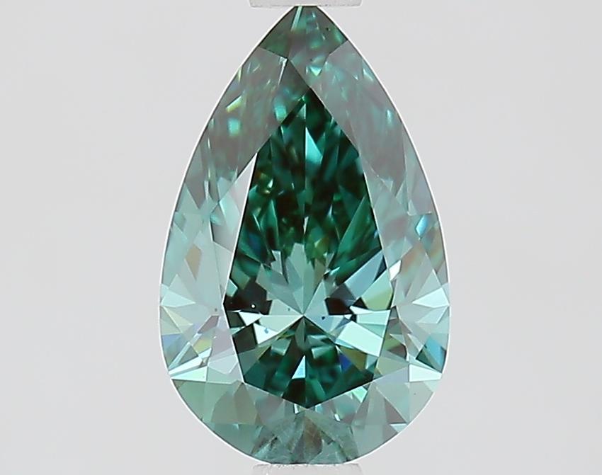 1.07 Ct. Fancy Vivid Green Pear Lab Grown Diamond