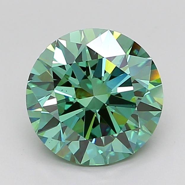 3.00 Ct. Fancy Vivid Green Round Lab Grown Diamond