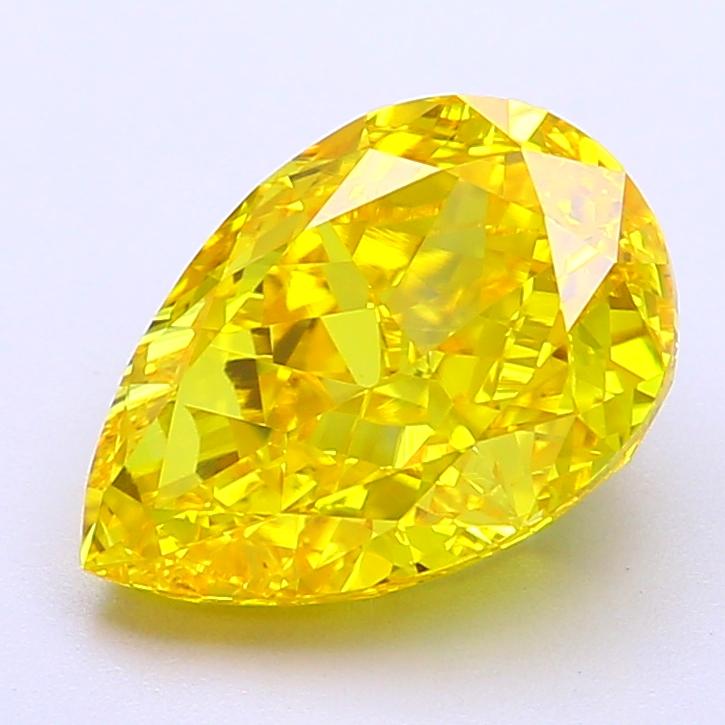 3.64 Ct. Fancy Vivid Yellow Pear Lab Grown Diamond