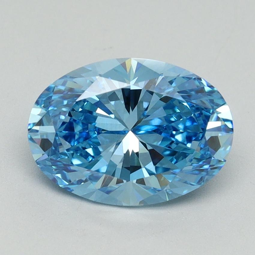 2.04 Ct. Fancy Vivid Blue Oval Lab Grown Diamond