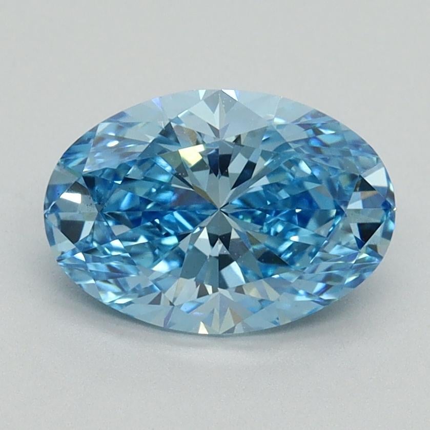 1.53 Ct. Fancy Vivid Blue Oval Lab Grown Diamond
