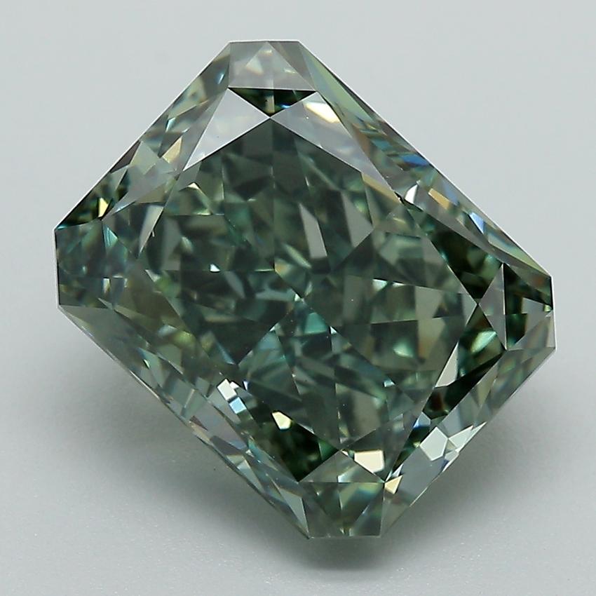 5.93 Ct. Fancy Vivid  Green Radiant Lab Grown Diamond