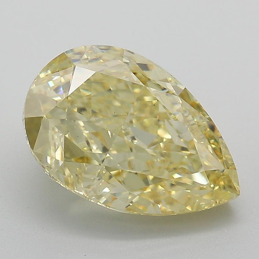 4.92 Ct. Fancy Vivid  Yellow Pear Lab Grown Diamond