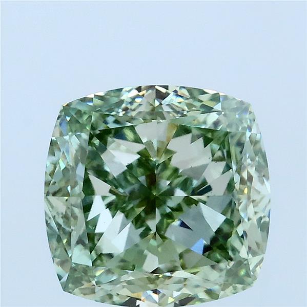 4.03 Ct. Fancy Green Cushion Lab Grown Diamond