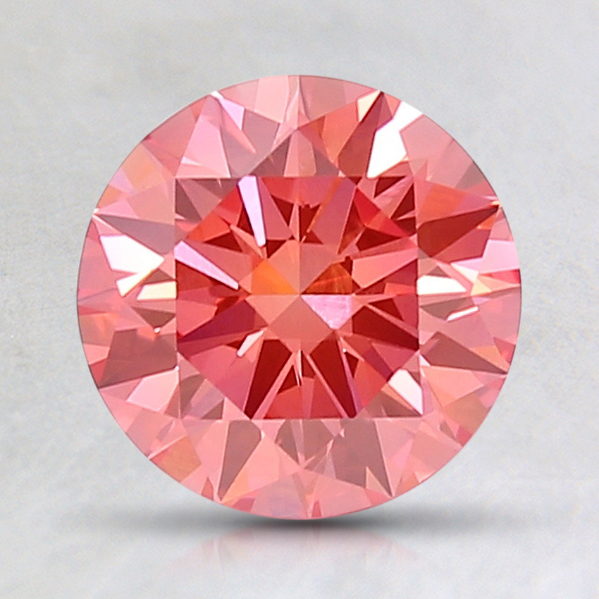 1.61 Ct. Fancy Vivid Pink Round Lab Created Diamond