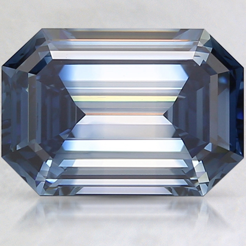 3.51 Ct. Fancy Dark Blue Emerald Lab Created Diamond