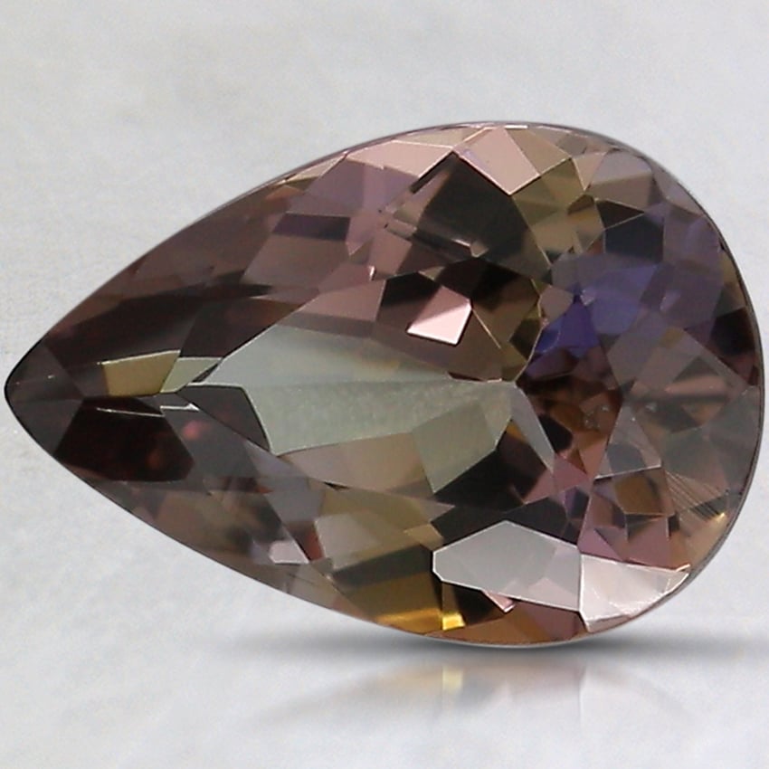 10.8x7.4mm Unheated Parti-Color Pear Tanzanite