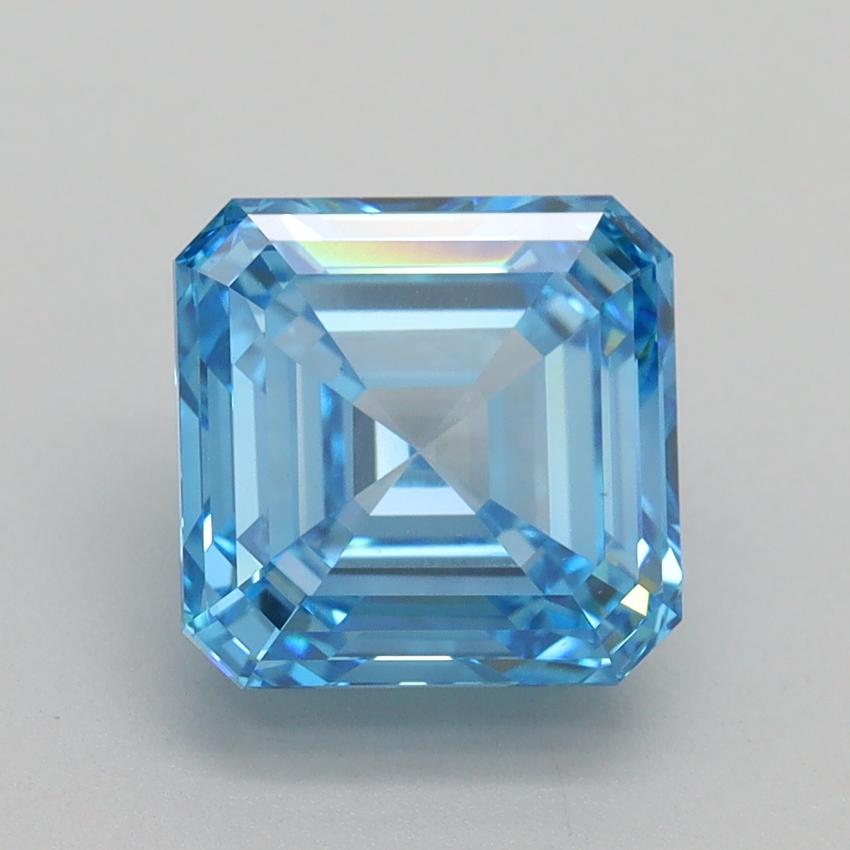 3.12 Ct. Fancy Vivid Blue Asscher Lab Grown Diamond