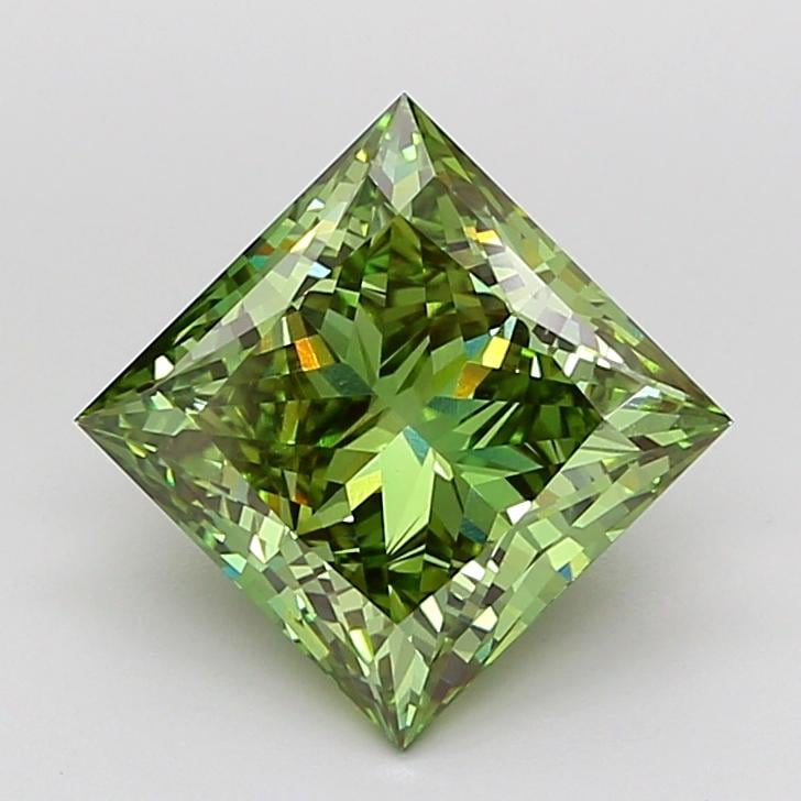 5.04 Ct. Fancy Vivid  Green Princess Lab Grown Diamond
