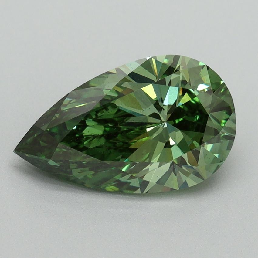 2.03 Ct. Fancy Vivid Green Pear Lab Grown Diamond