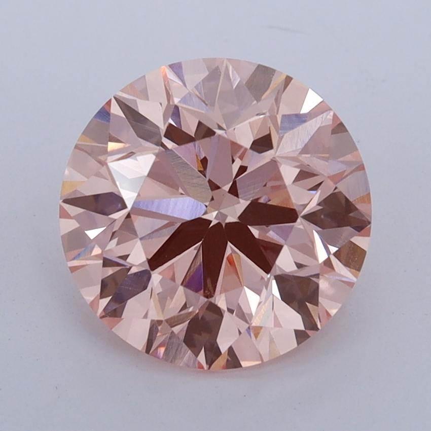 3.16 Ct. Fancy Vivid  Pink Round Lab Grown Diamond