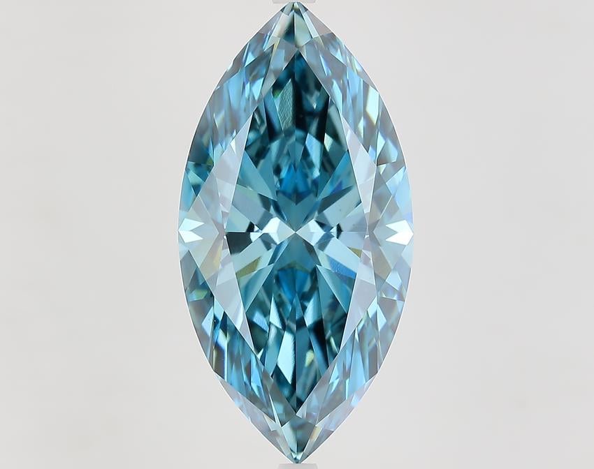 10.31 Ct. Fancy Vivid Blue Marquise Lab Grown Diamond
