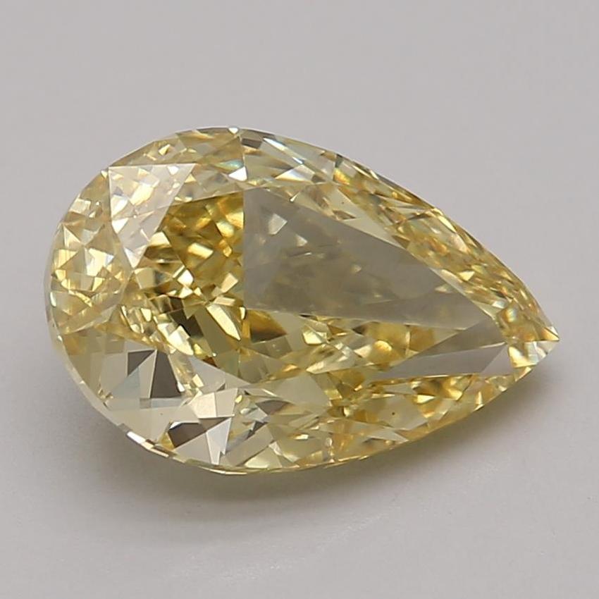 3.16 Ct. Fancy Vivid Yellow Pear Lab Grown Diamond