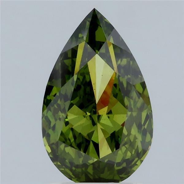 1.93 Ct. Fancy Vivid Green Pear Lab Grown Diamond
