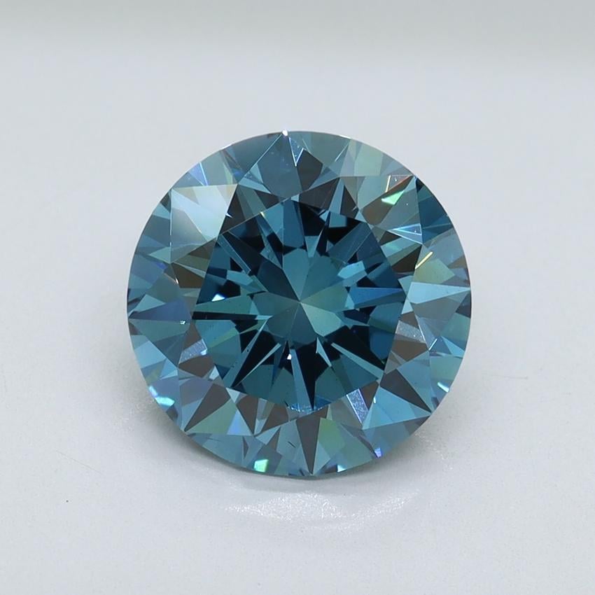 2.66 Ct. Fancy Vivid Blue Round Lab Grown Diamond