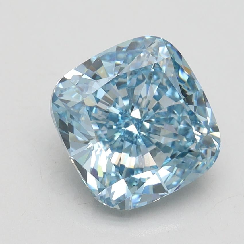 2.52 Ct. Fancy Vivid Blue Cushion Lab Grown Diamond