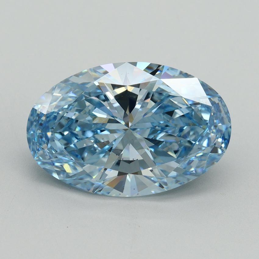 5.09 Ct. Fancy Vivid Blue Oval Lab Grown Diamond
