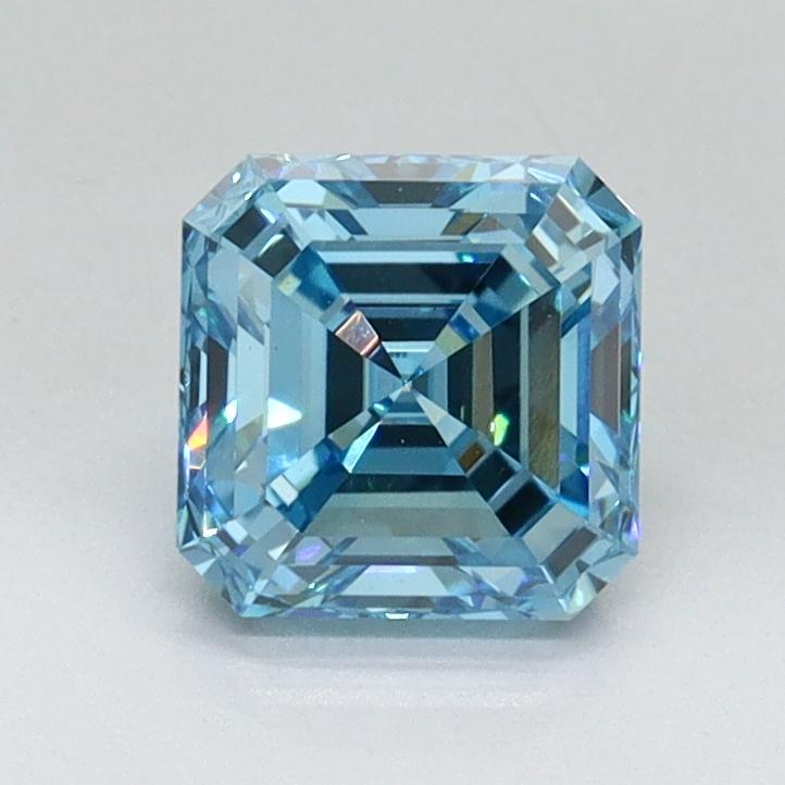 1.01 Ct. Fancy Vivid Malibu Blue Asscher Lab Grown Diamond