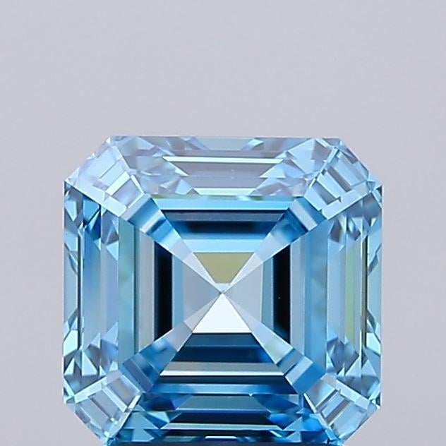 1.72 Ct. Fancy Vivid Blue Asscher Lab Grown Diamond