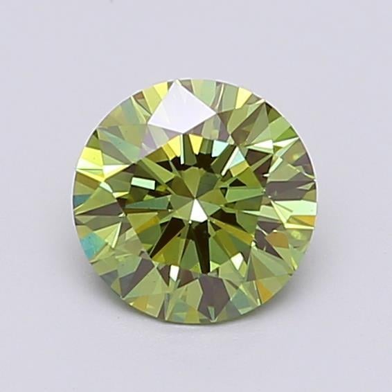 1.09 Ct. Fancy Vivid  Green Round Lab Grown Diamond