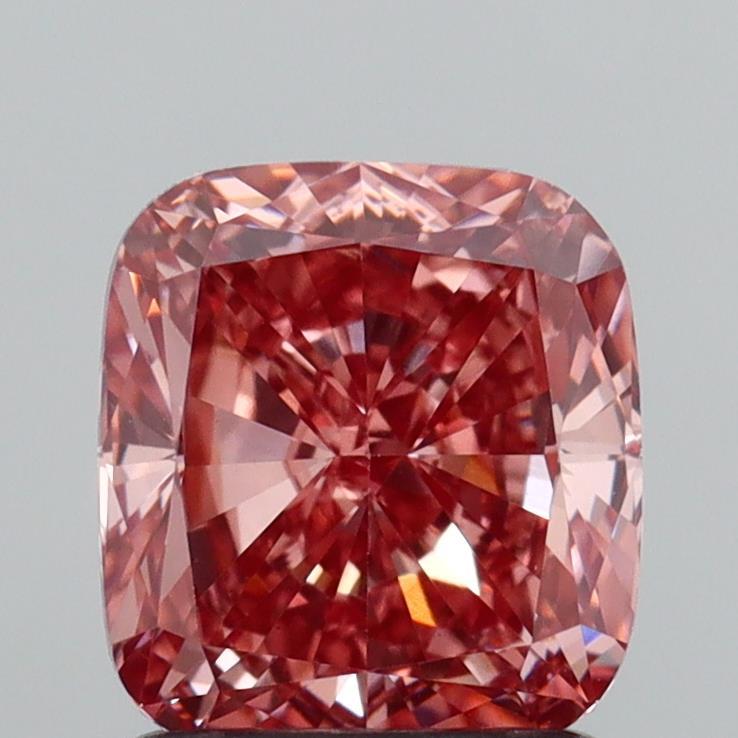 1.53 Ct. Fancy Vivid  Pink Cushion Lab Grown Diamond