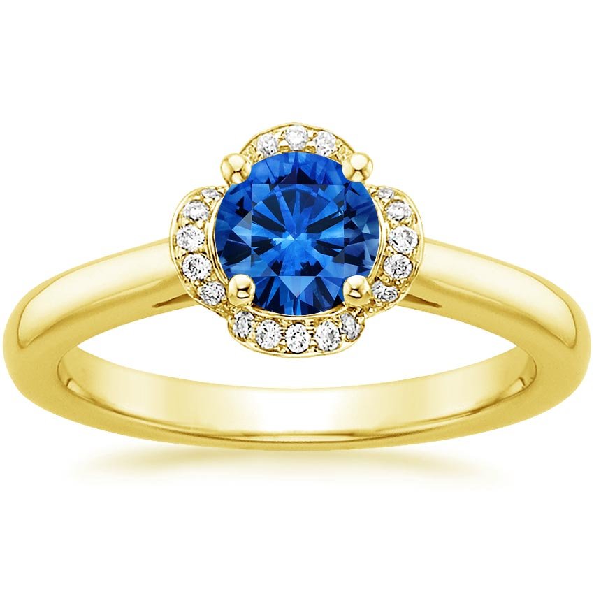 Sapphire Fleur Diamond Ring (1/4 ct. tw.) in 18K Yellow Gold