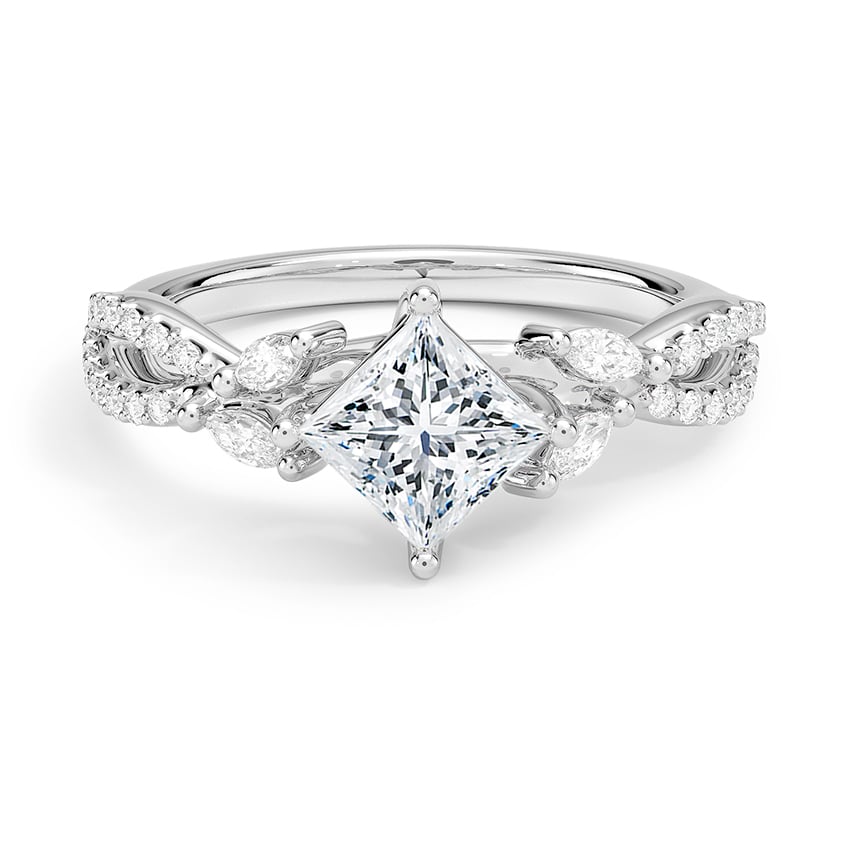Custom Compass-Point Twisted Vine Diamond Ring