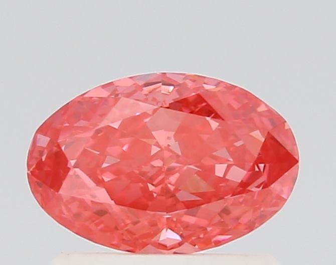 0.77 Ct. Fancy Vivid Pink Oval Lab Grown Diamond