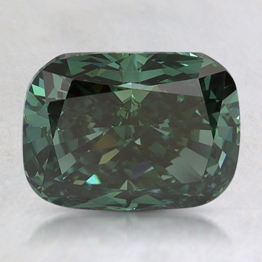 2.04 Ct. Fancy Vivid Pacific Green Cushion Lab Grown Diamond, top view