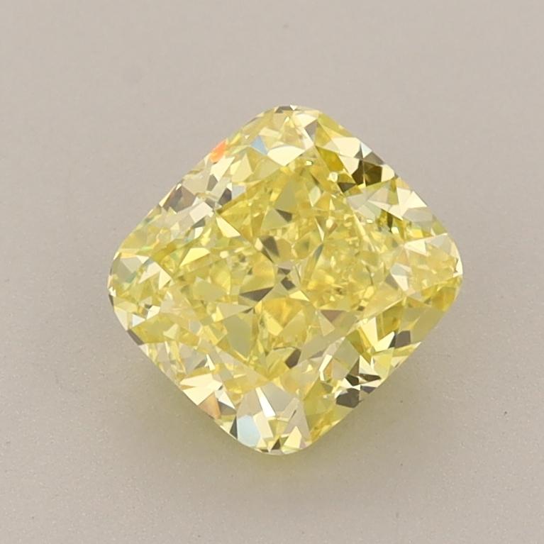 1.21 Ct. Fancy Vivid  Yellow Cushion Lab Grown Diamond
