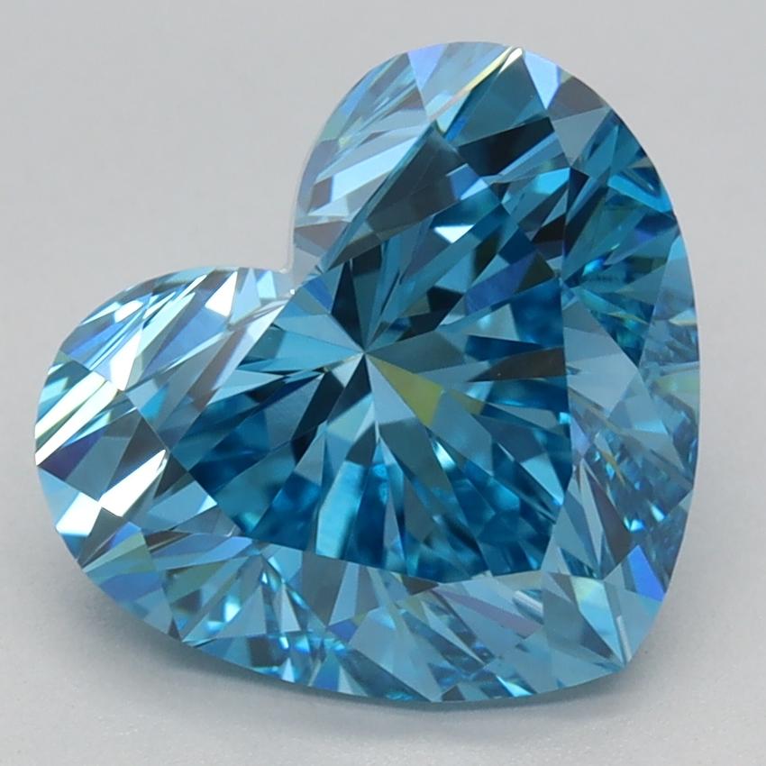 3.02 Ct. Fancy Vivid Blue Heart Lab Grown Diamond