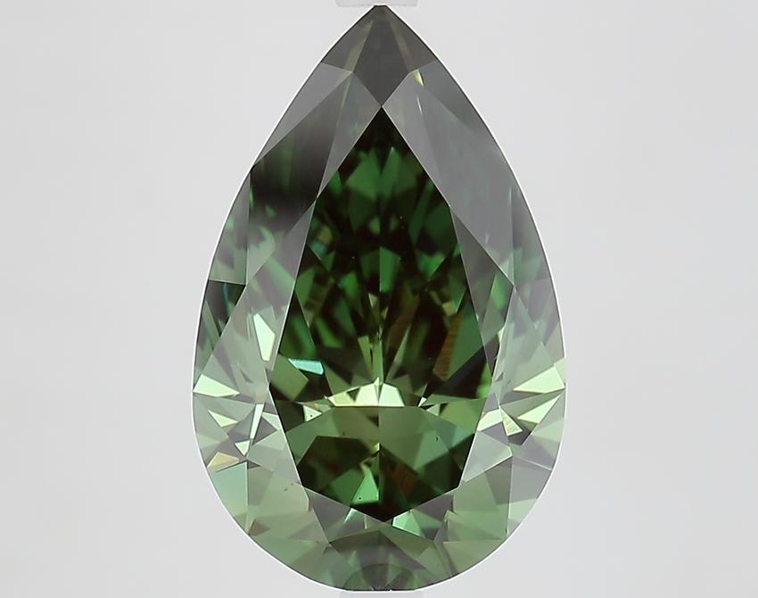 5.04 Ct. Fancy Vivid Green Pear Lab Grown Diamond