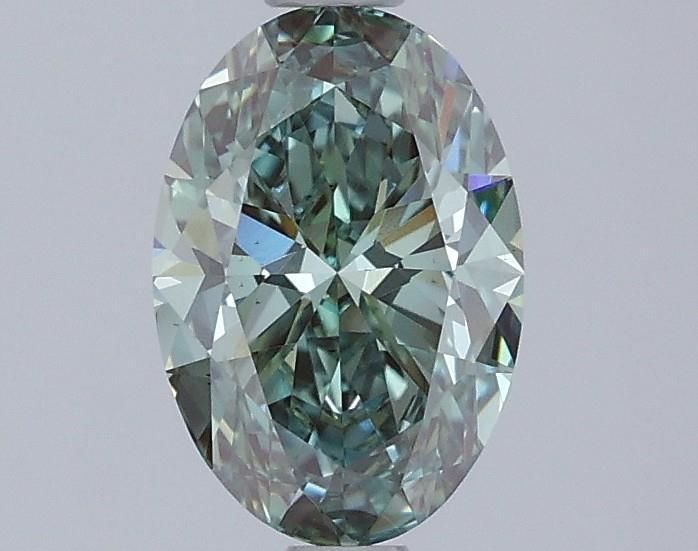 1.00 Ct. Fancy Vivid Green Oval Lab Grown Diamond