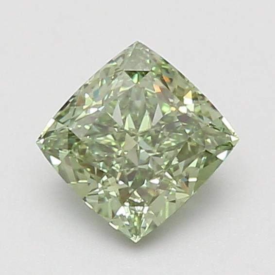 1.06 Ct. Fancy Vivid Green Cushion Lab Grown Diamond