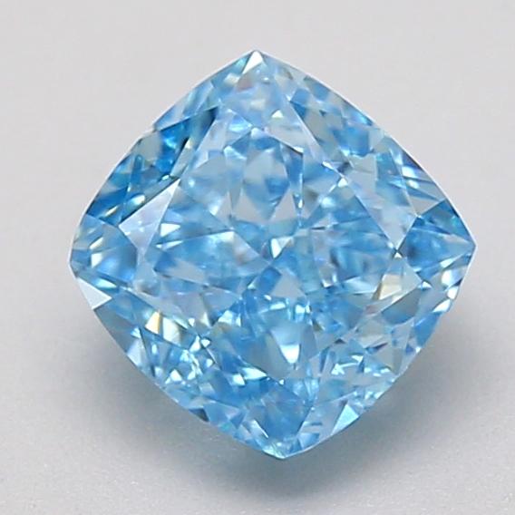 1.08 Ct. Fancy Vivid  Blue Cushion Lab Grown Diamond