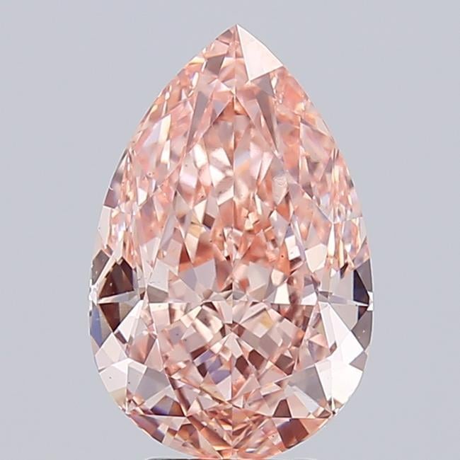 5.07 Ct. Fancy Intense Orangy Pink Pear Lab Grown Diamond