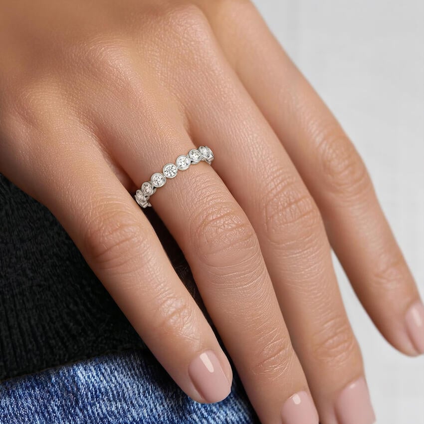 Platinum Bezel Round Eternity Lab Diamond Ring (1 ct. tw.), large additional view 2