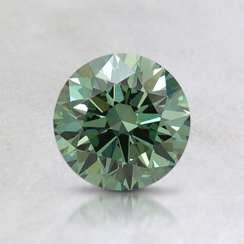 0.71 Ct. Fancy Vivid Pacific Green Round Lab Grown Diamond