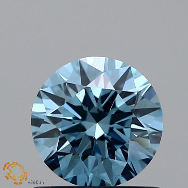 0.67 Ct. Fancy Vivid Blue Round Lab Grown Diamond