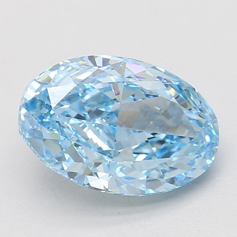 4.06 Ct. Fancy Vivid Blue Oval Lab Grown Diamond